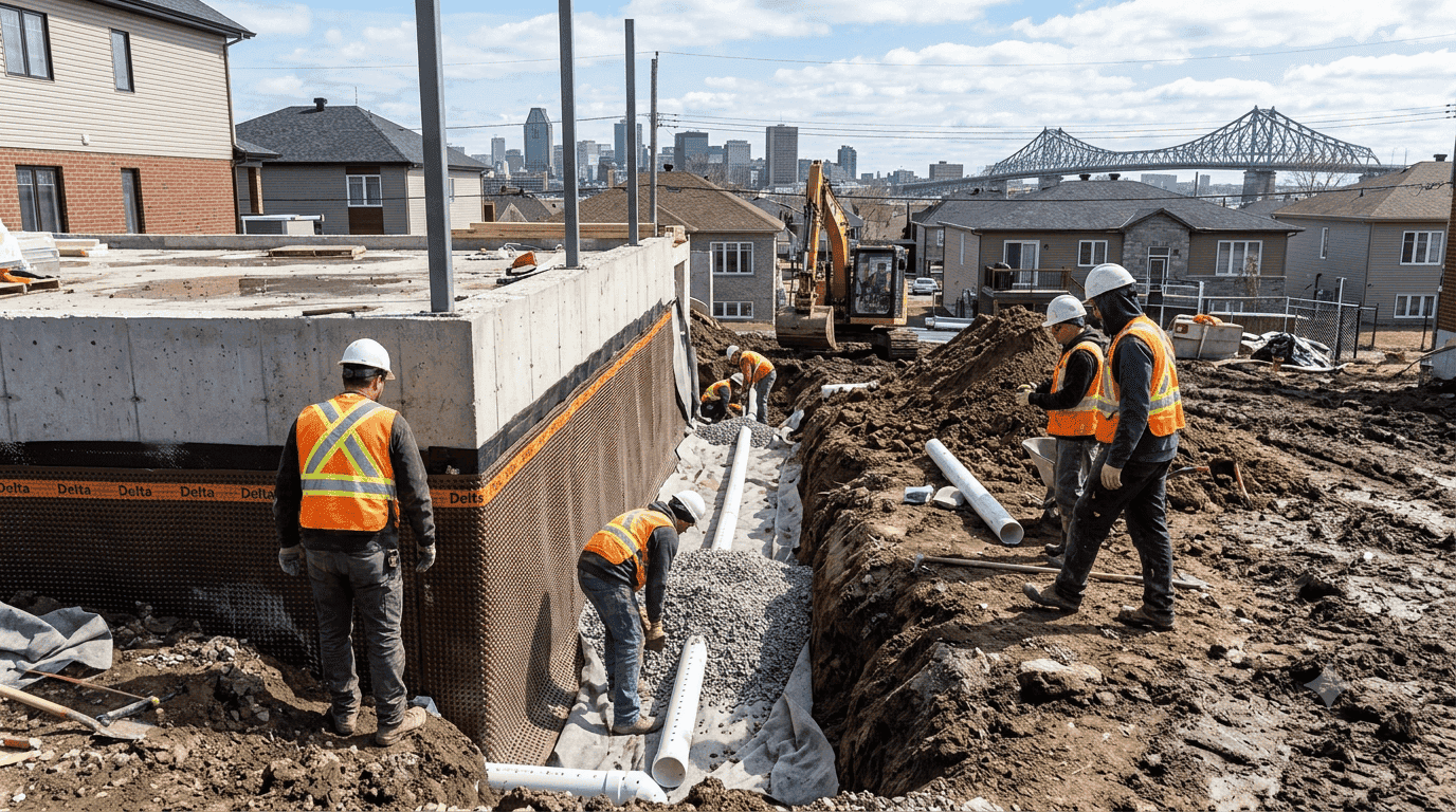 Drain français par Excavation Montréal