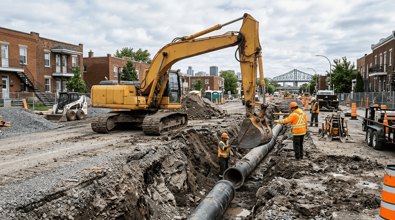 Excavation de canalisation par Excavation Montréal