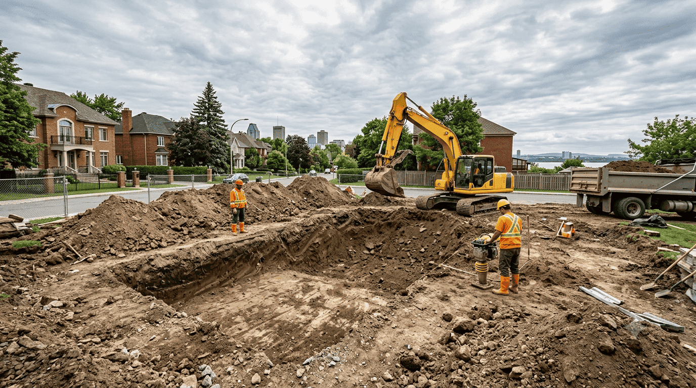 Excavation de piscine par Excavation Montréal