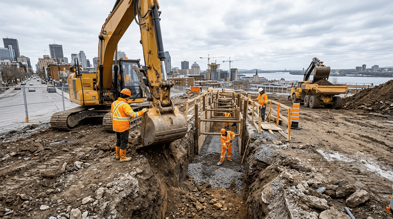 Excavation de tranchée par Excavation Montréal